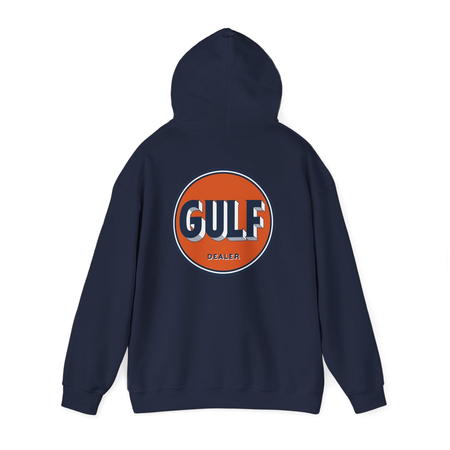 Gulf dealer Logo Hoodie — Vintage Orange Gas Station Crewneck