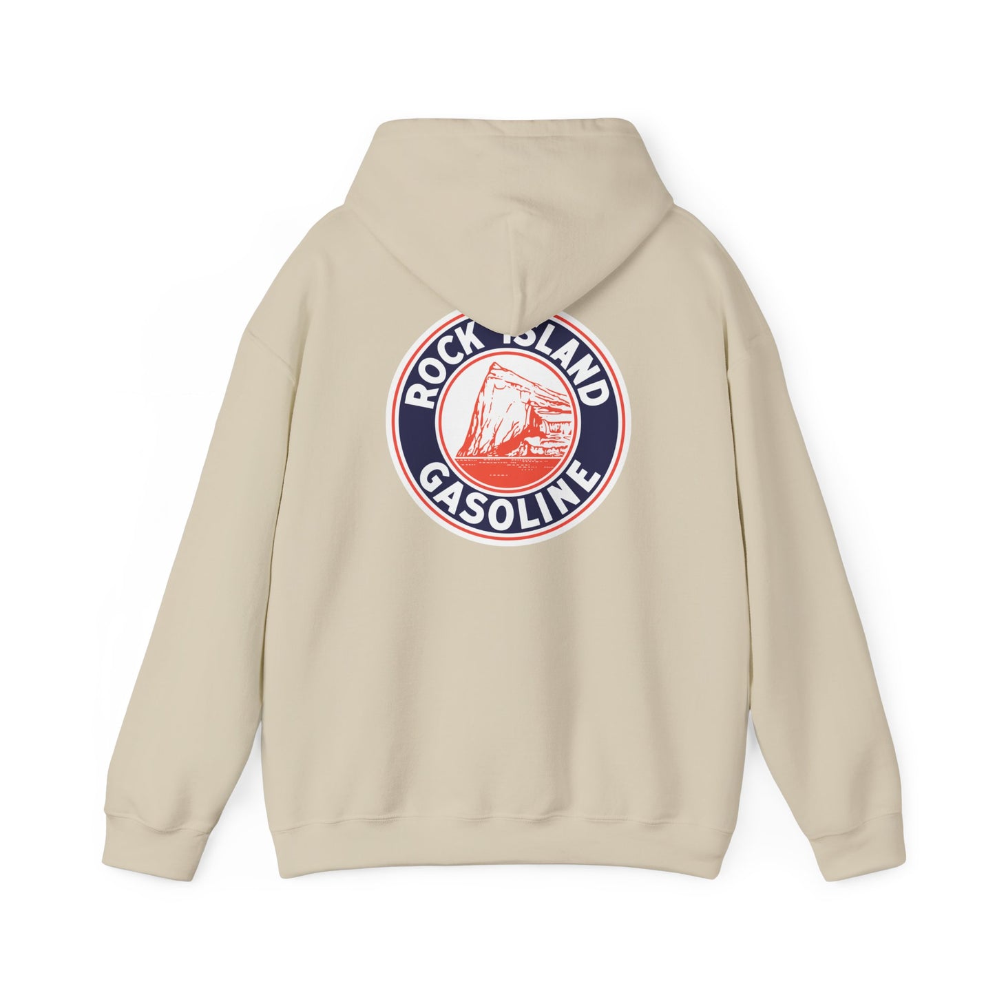 Rock Island Gasoline Hoodie — Vintage Gas Station Logo Pullover