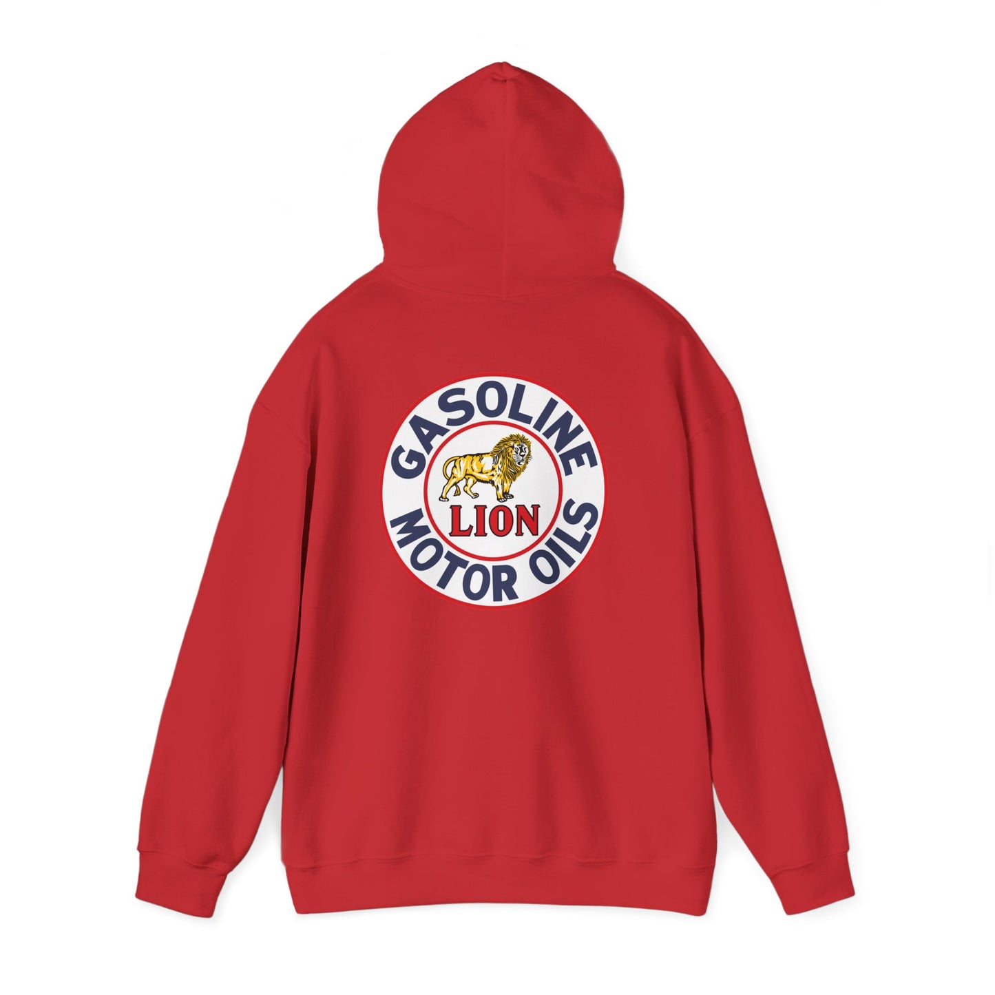 Gasoline Lion Motor Oils Hoodie — Vintage Racing Logo Pullover