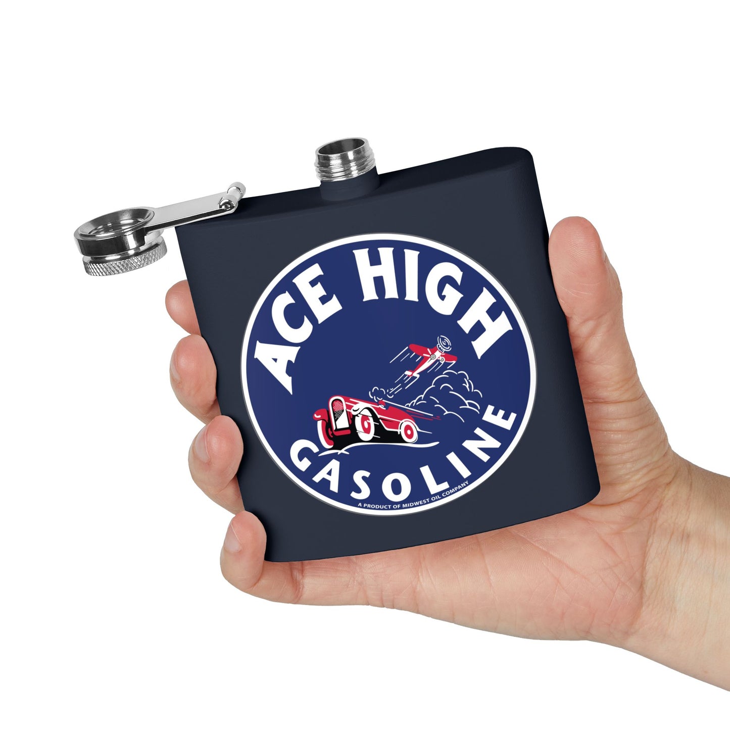 Ace High Gasoline Flask — Vintage Petroliana Gift | The Faded Label Co.
