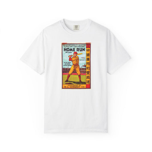 Home Run Firecrackers t-shirt — vintage 4th of July fireworks art — The Faded Label Co.