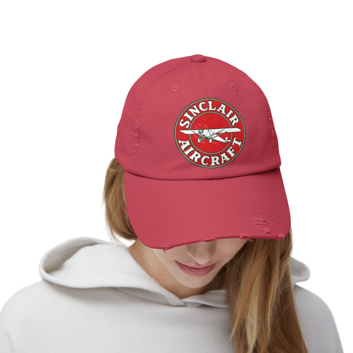 Sinclair Aircraft Distressed Baseball Cap — Vintage Aviation Pilot Hat