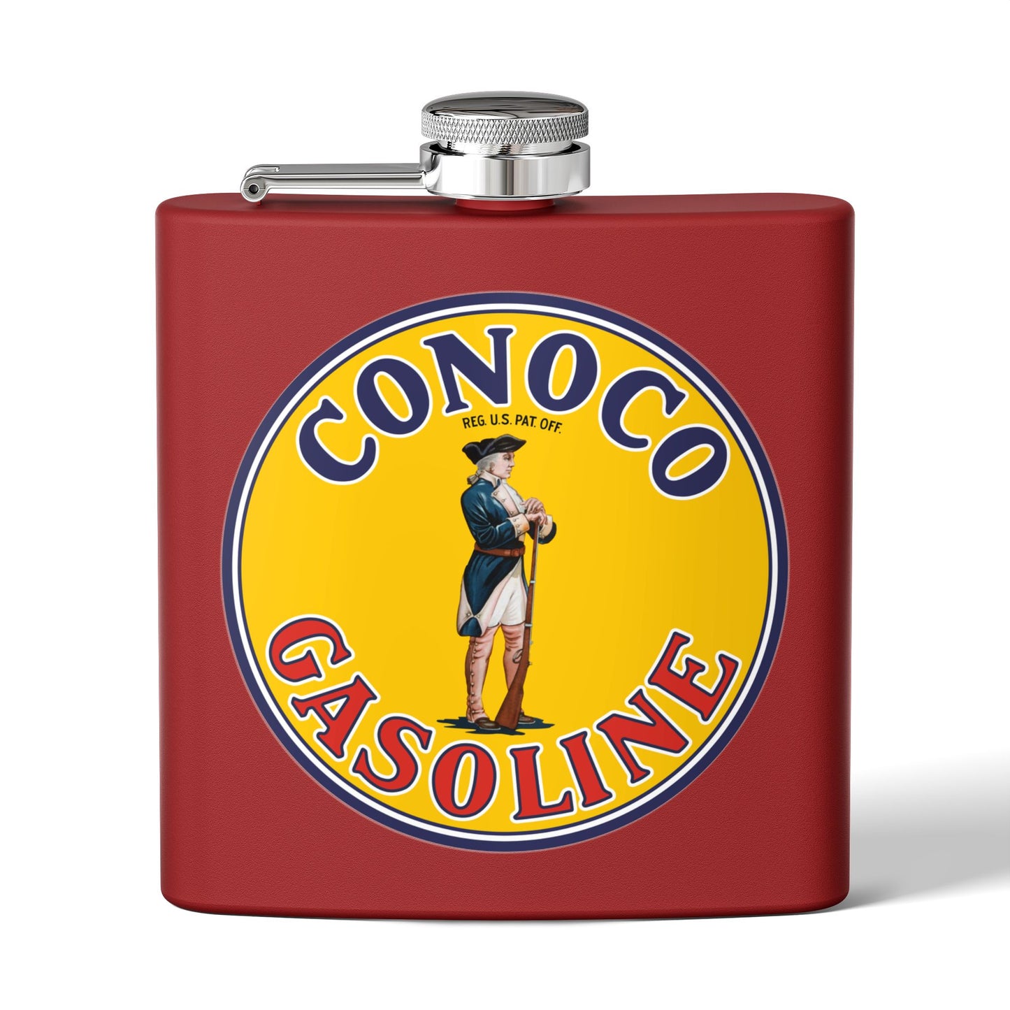 Conoco Minute Man Flask — Vintage Petroliana Gift | The Faded Label Co.