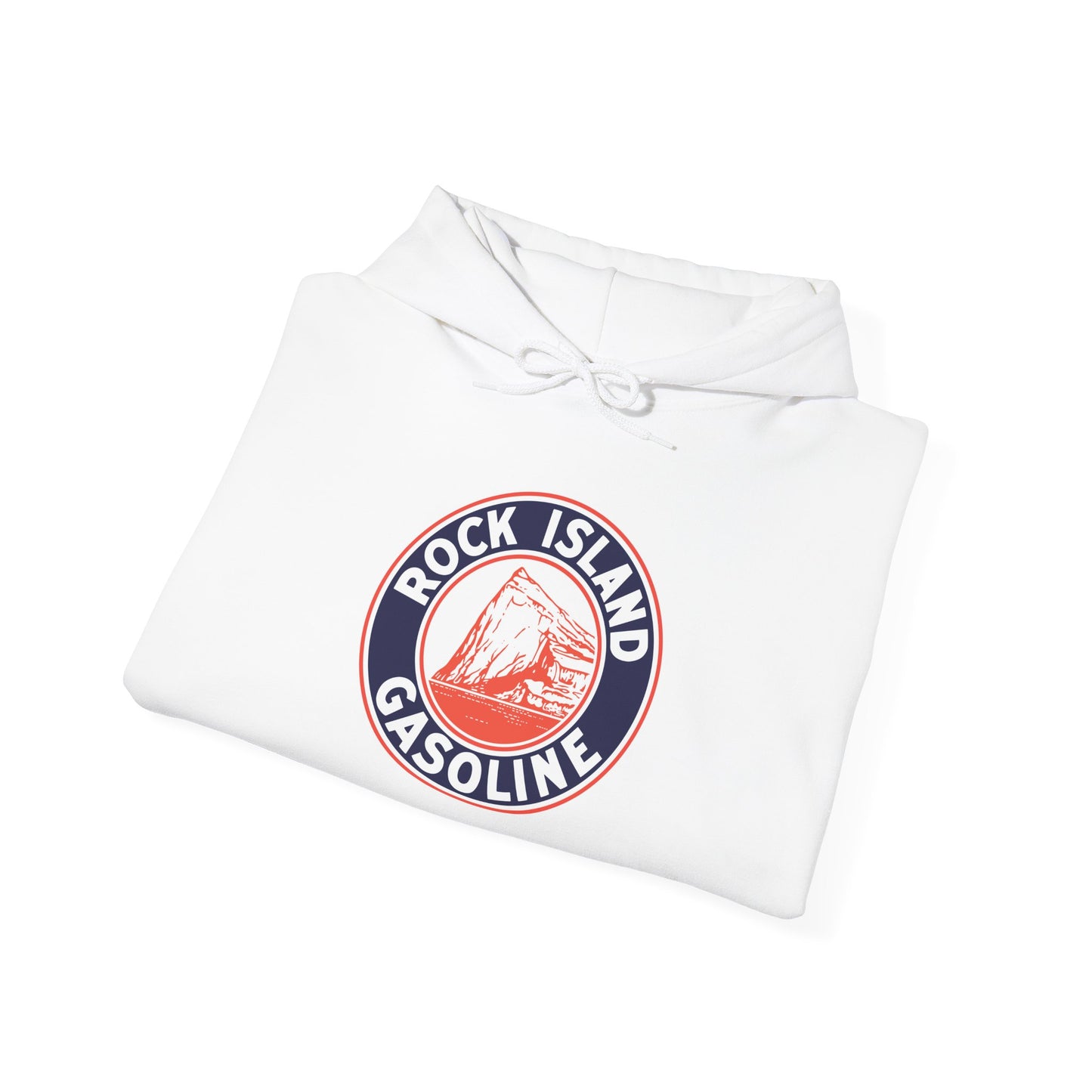 Rock Island Gasoline Hoodie — Vintage Gas Station Logo Pullover