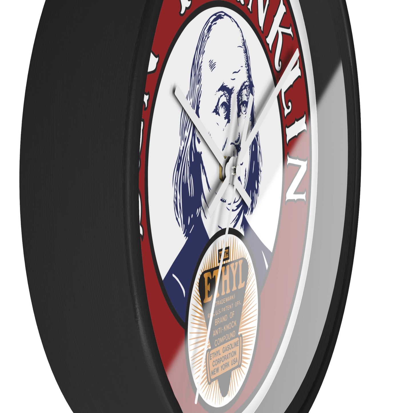Ben Franklin Wall Clock – Vintage Patriotic Portrait Clock with Ethyl Seal