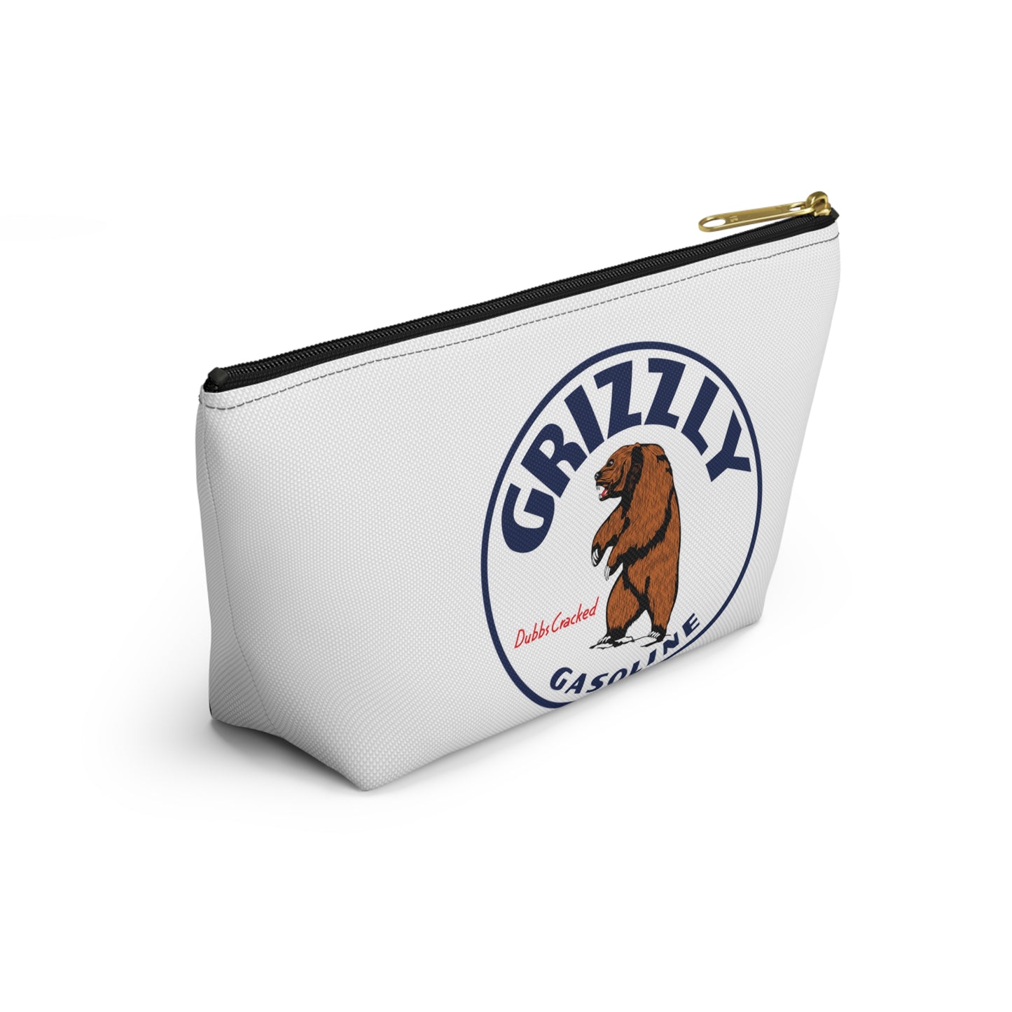 Grizzly Gasoline Accessory Pouch — Vintage Montana Petroliana Gift | The Faded Label Co.