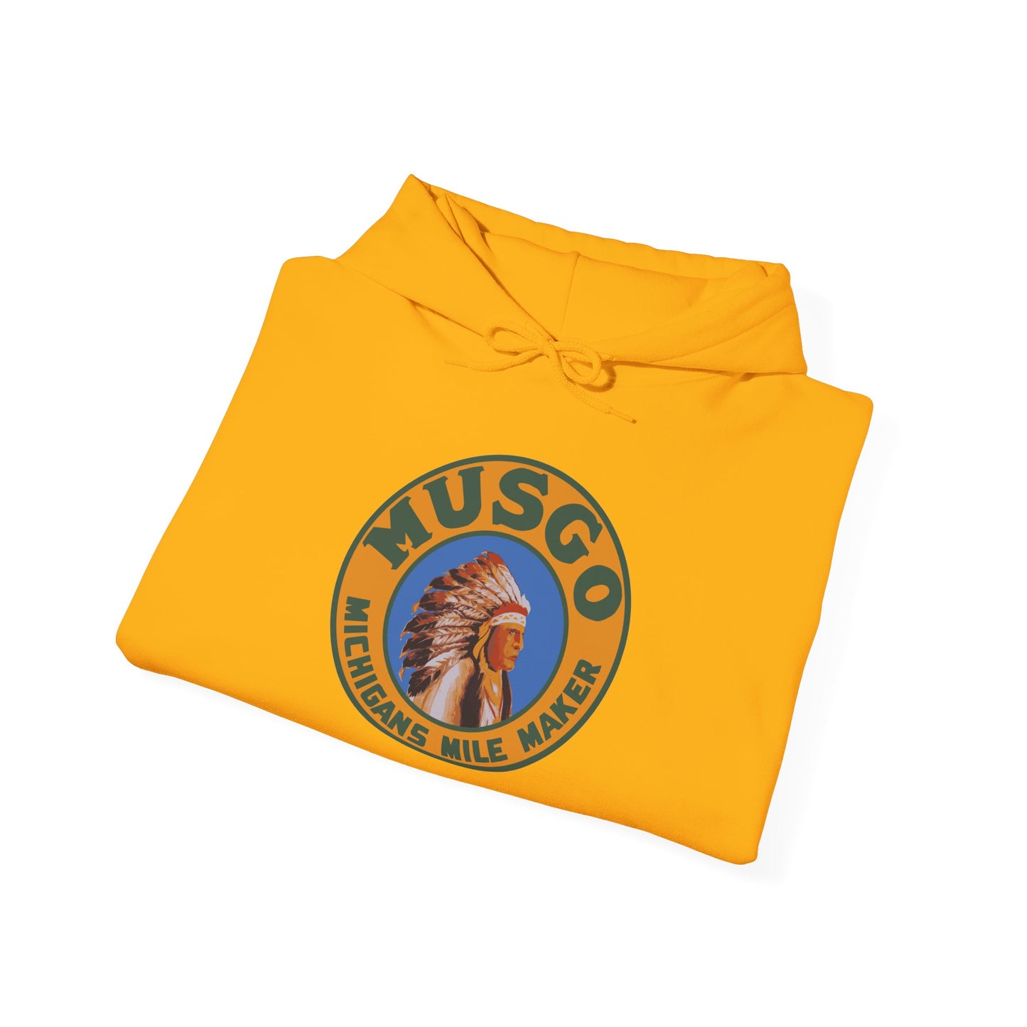 MUsgo Michigan’s Mile Maker Hoodie —Retro Native Chief Logo Sweatshirt