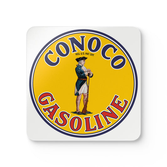Conoco Minute Man coaster set — vintage petroliana gift — The Faded Label Co.