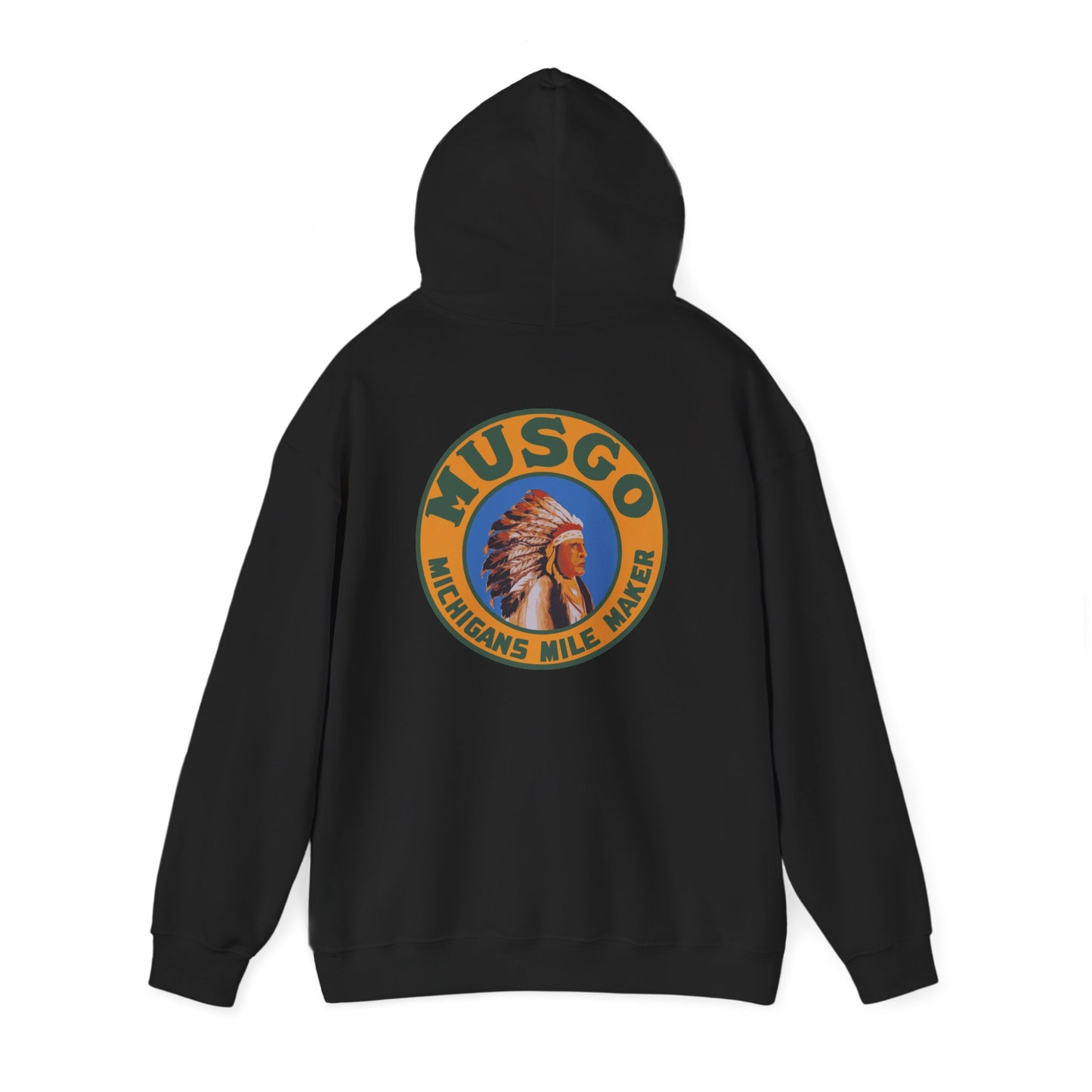 MUsgo Michigan’s Mile Maker Hoodie —Retro Native Chief Logo Sweatshirt