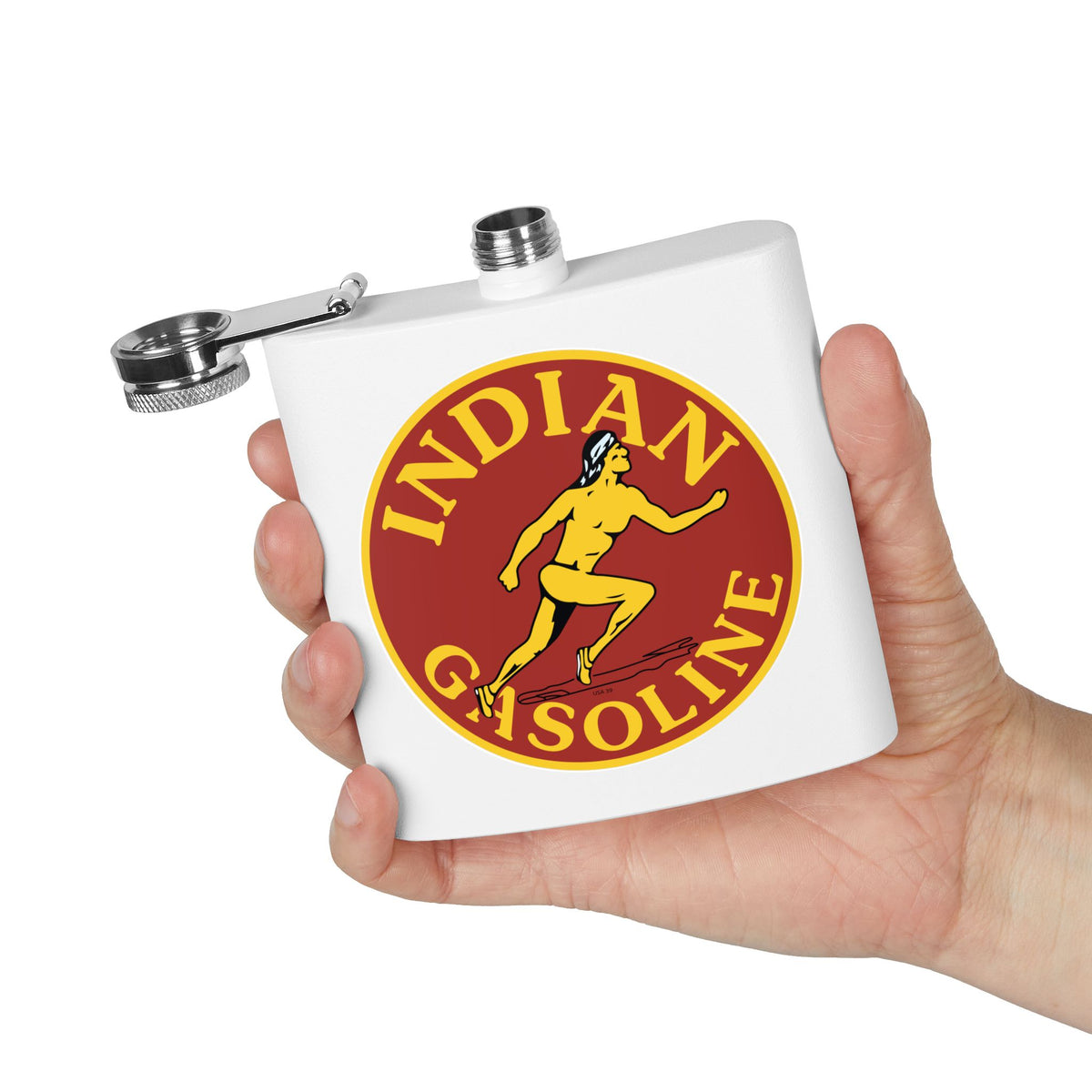 Indian Gasoline Flask — Vintage Petroliana Gift | The Faded Label Co.