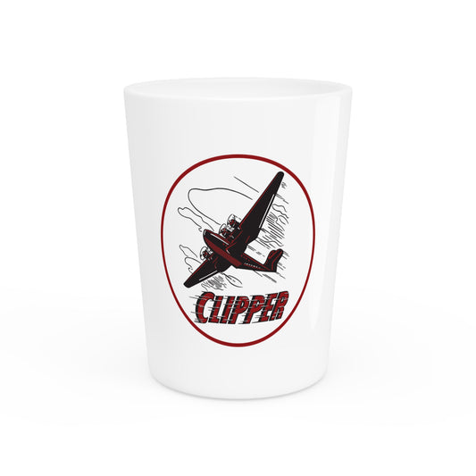 Clipper Petroleum shot glass — vintage petroliana barware — The Faded Label Co.