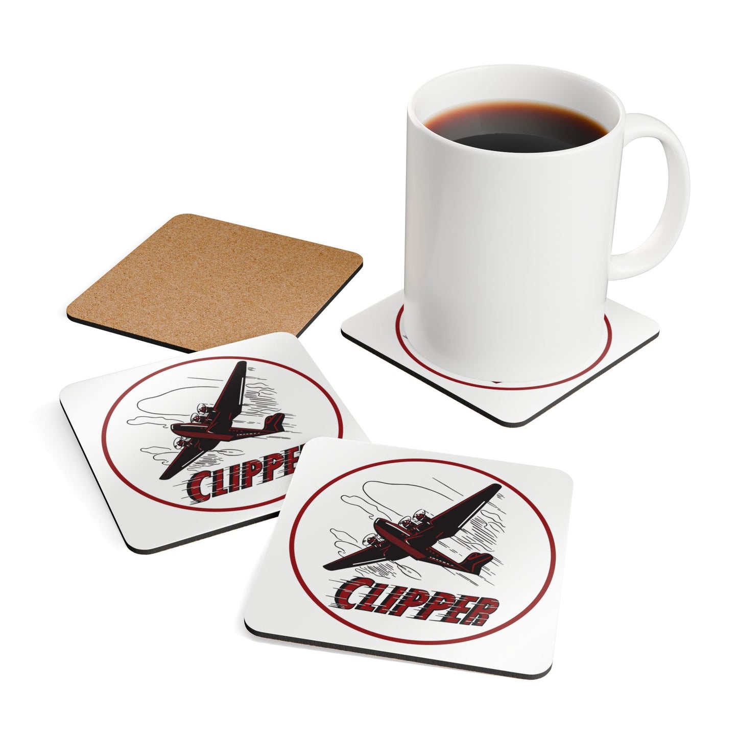 Clipper Petroleum coaster set four pack — vintage gas station art — The Faded Label Co.