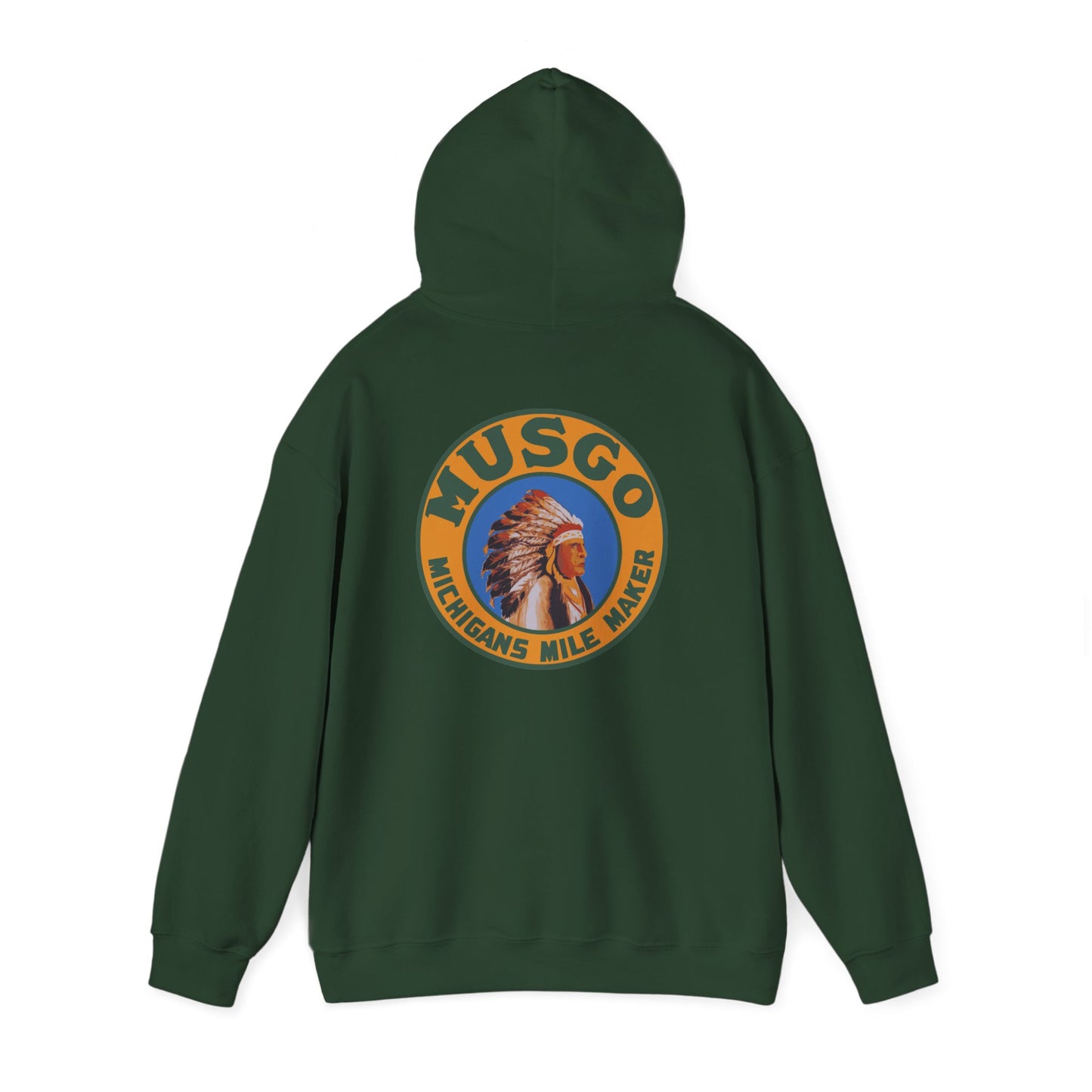 MUsgo Michigan’s Mile Maker Hoodie —Retro Native Chief Logo Sweatshirt