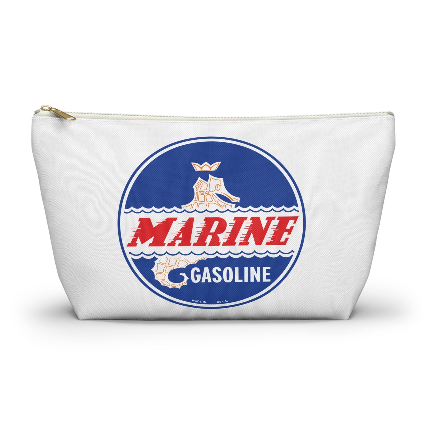 Marine Gasoline Accessory Pouch — Vintage Dockside Petroliana Gift | The Faded Label Co.