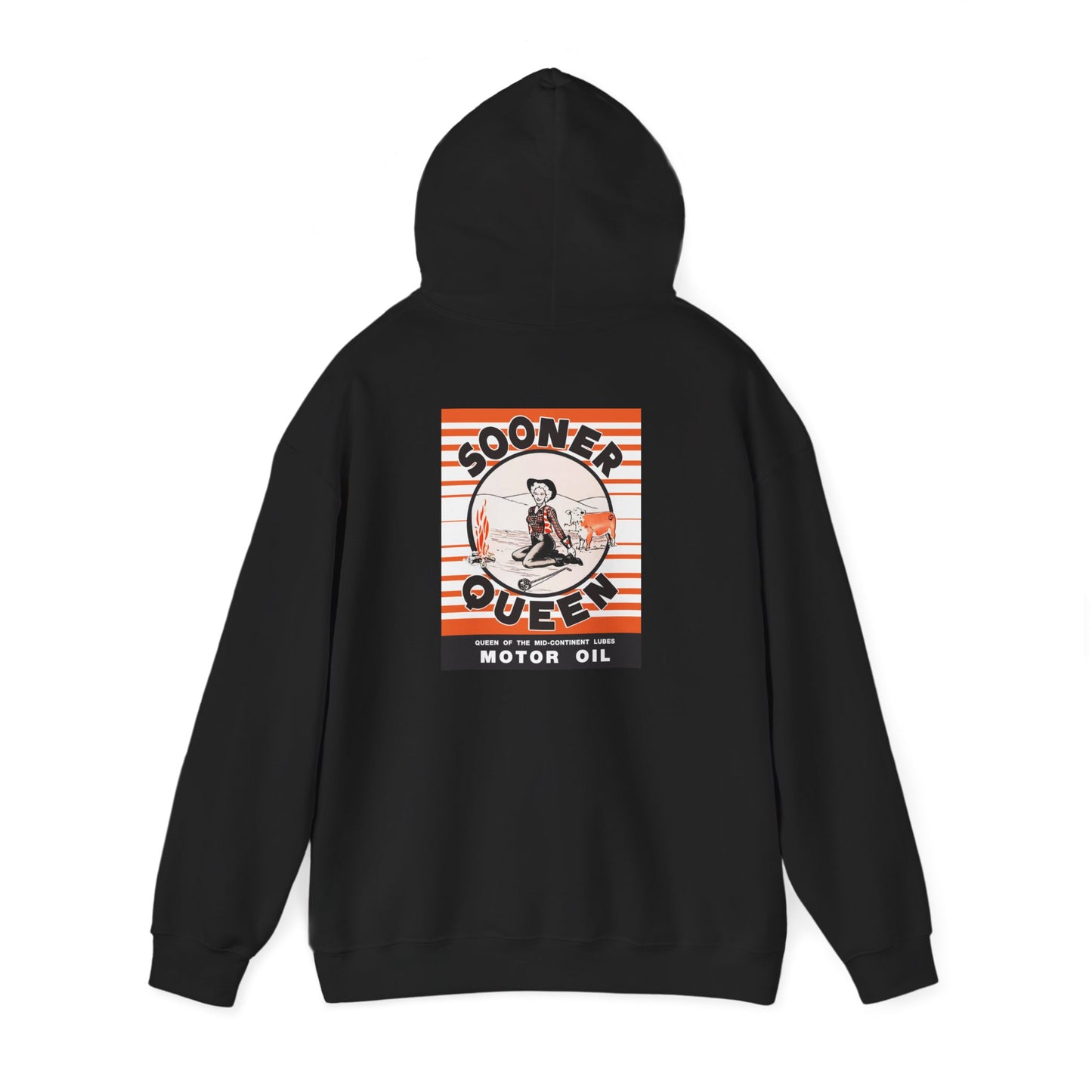 Sooner Queen Motor Oil Hoodie — Retro Racing Graphic Sweatshirt