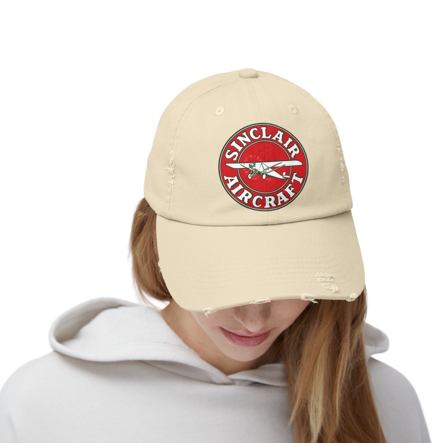 Sinclair Aircraft Distressed Baseball Cap — Vintage Aviation Pilot Hat