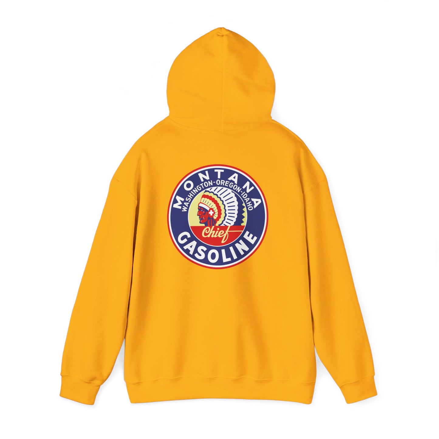 Montana Chief Gasoline Hoodie — Vintage Northwest Petroliana | The Faded Label Co.