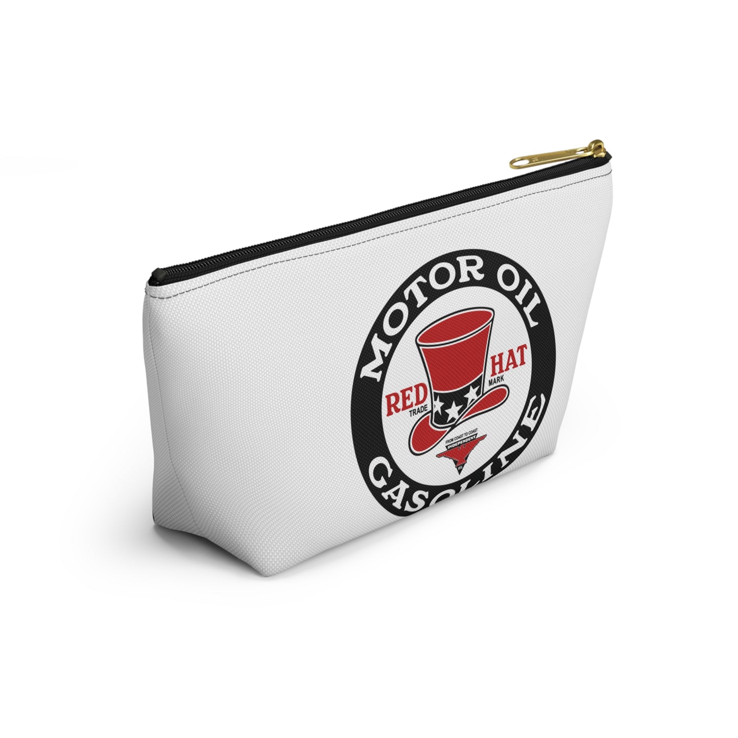 Red Hat Motor Oil & Gasoline Accessory Pouch — Vintage Rare Petroliana Gift | The Faded Label Co.