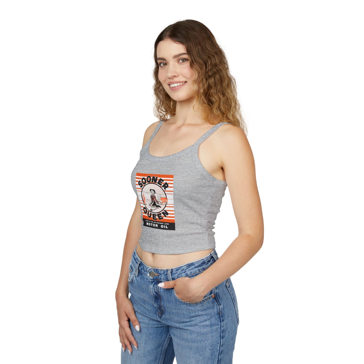 Sooner Queen Motor Oil Retro Crop Tank