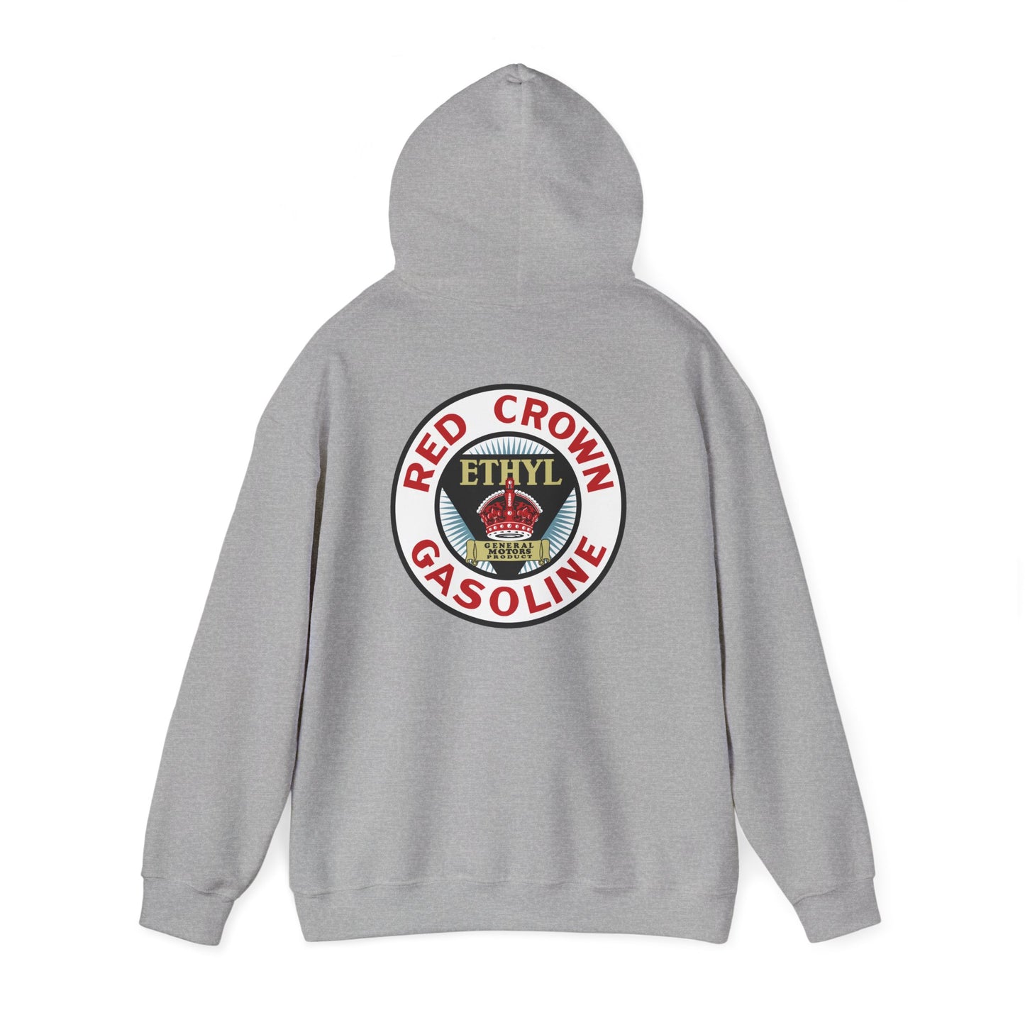 Red Crown Ethyl  Gasoline Logo Hoodie — Vintage Ethyl Oil Company Pullover