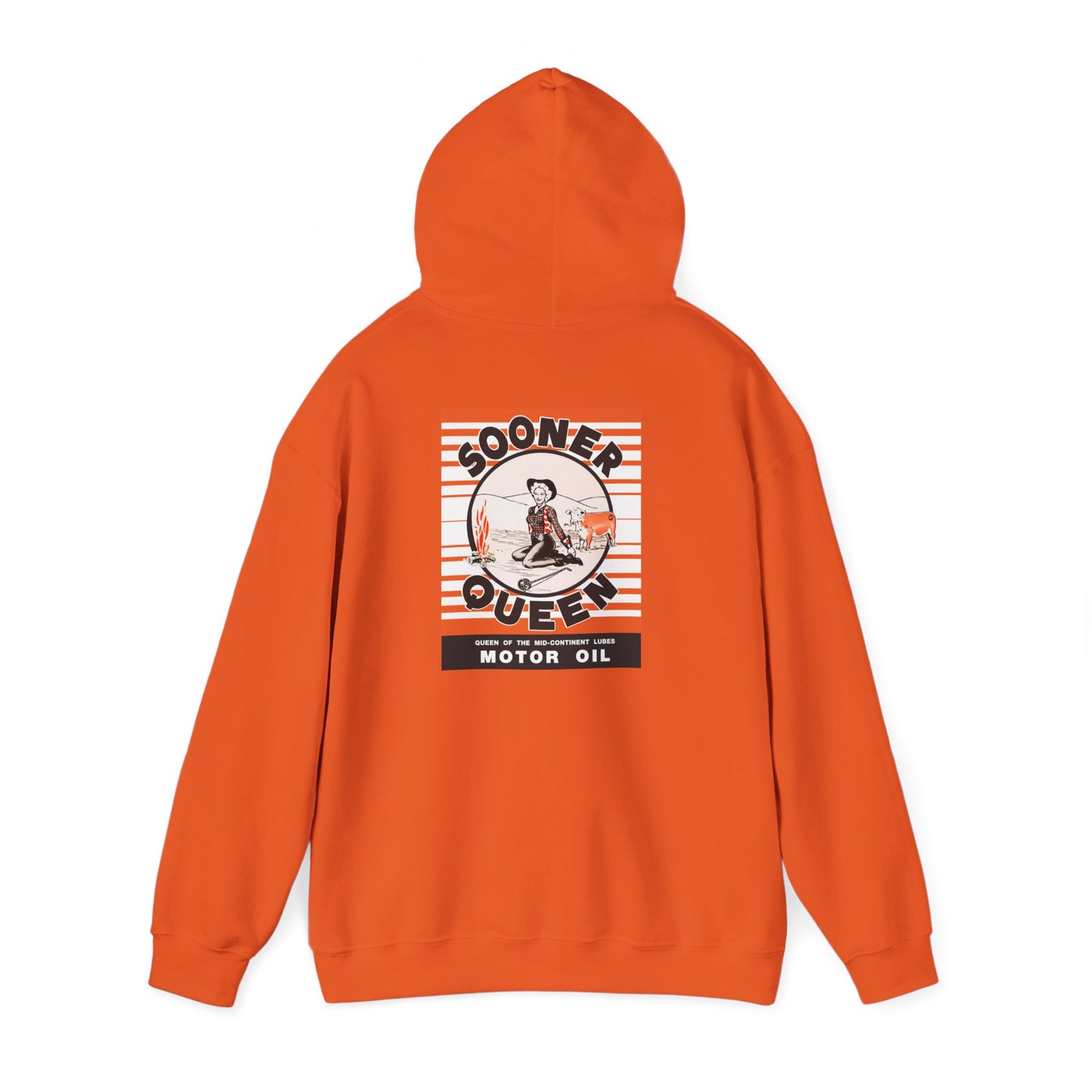 Sooner Queen Motor Oil Hoodie — Retro Racing Graphic Sweatshirt