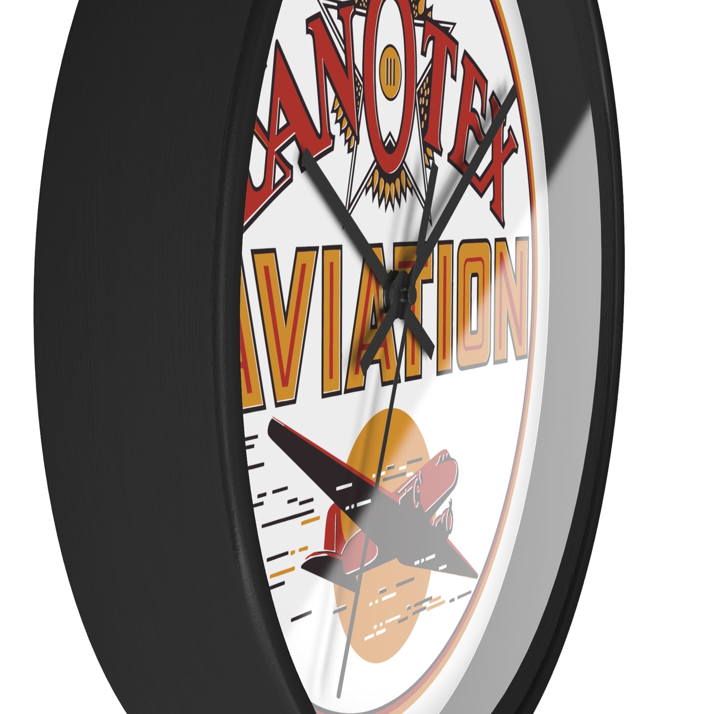 Kanotex Aviation wall clock wooden base — vintage petroliana decor — The Faded Label Co.