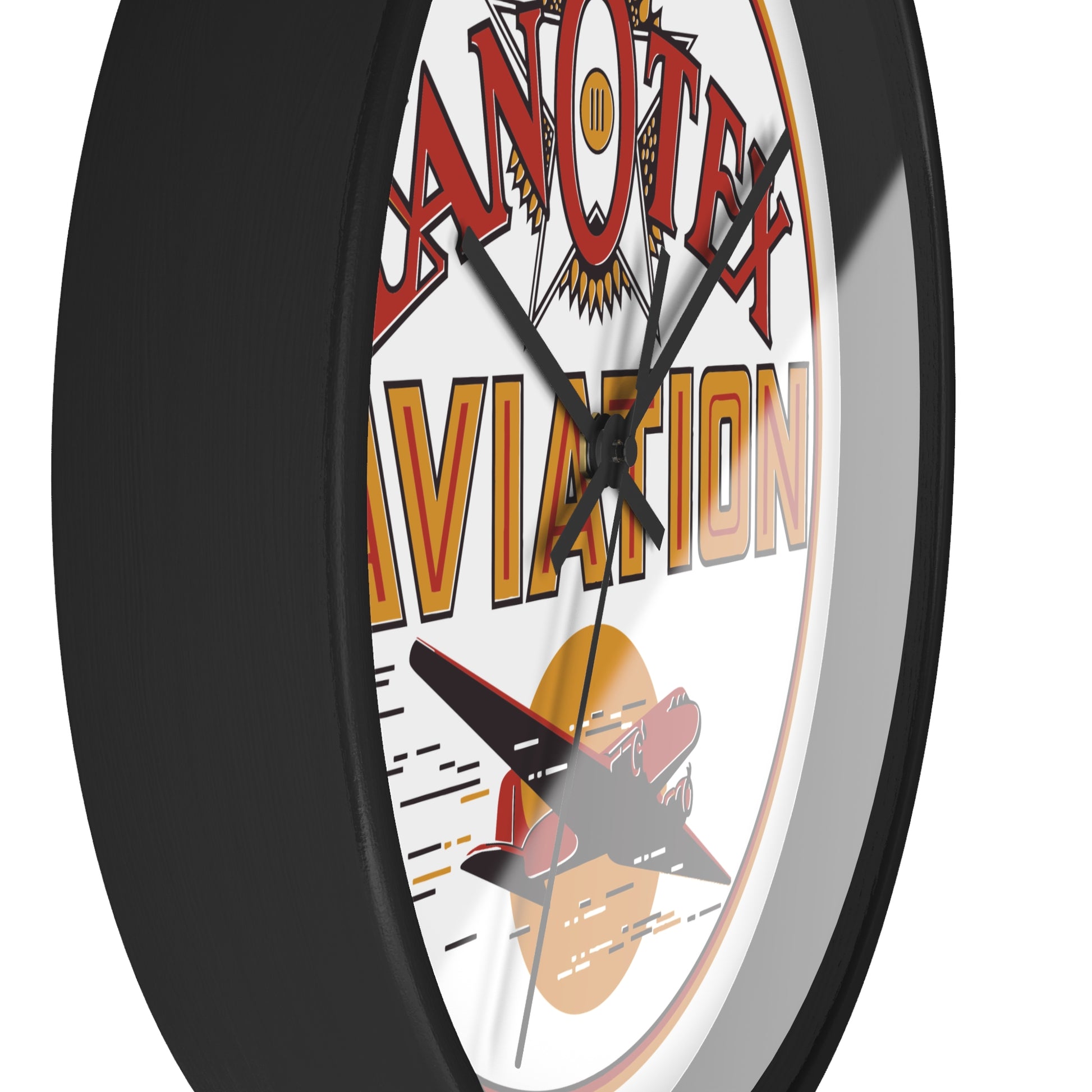 Kanotex Aviation wall clock wooden base — vintage petroliana decor — The Faded Label Co.