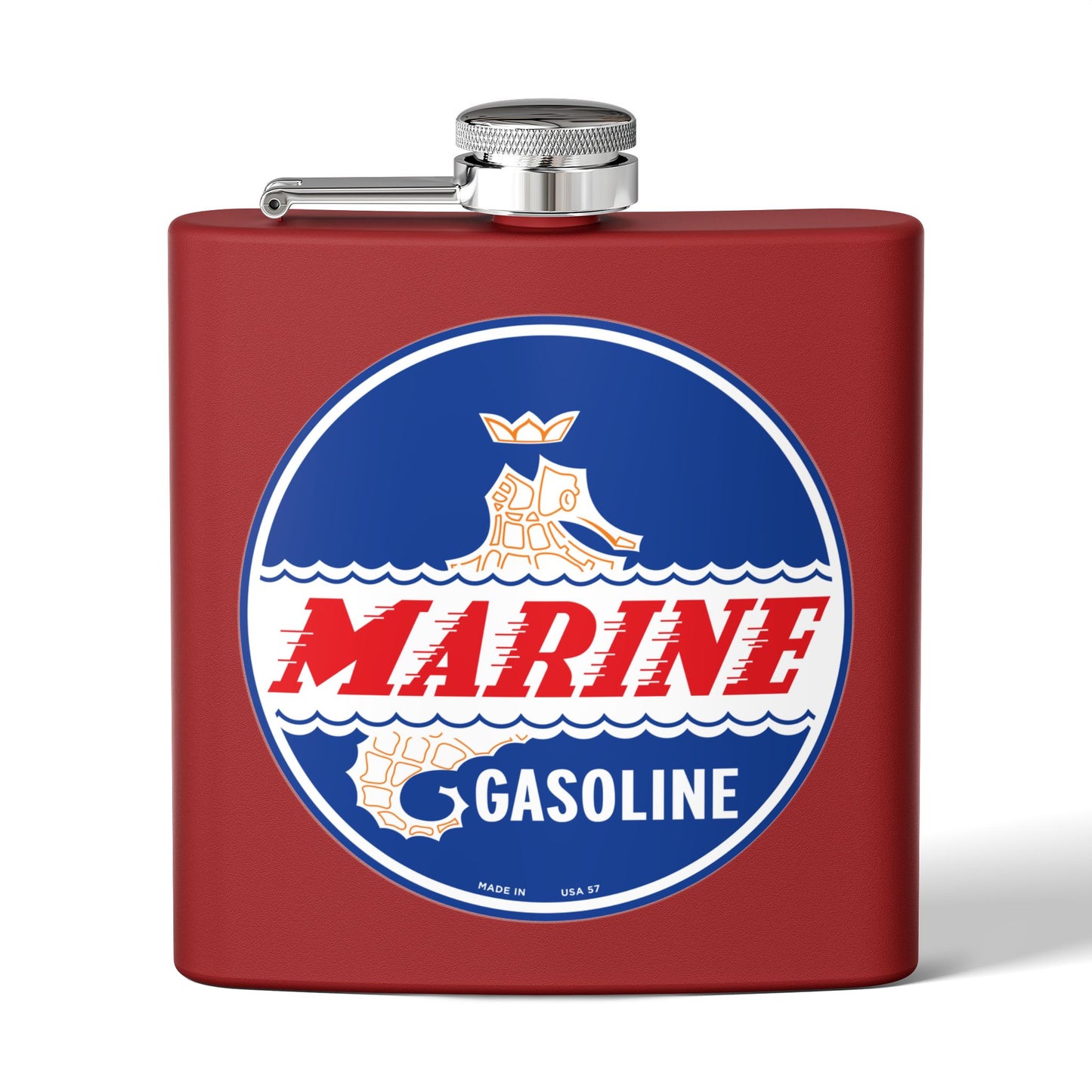 Marine Gasoline Flask — Vintage Dockside Petroliana Gift | The Faded Label Co.