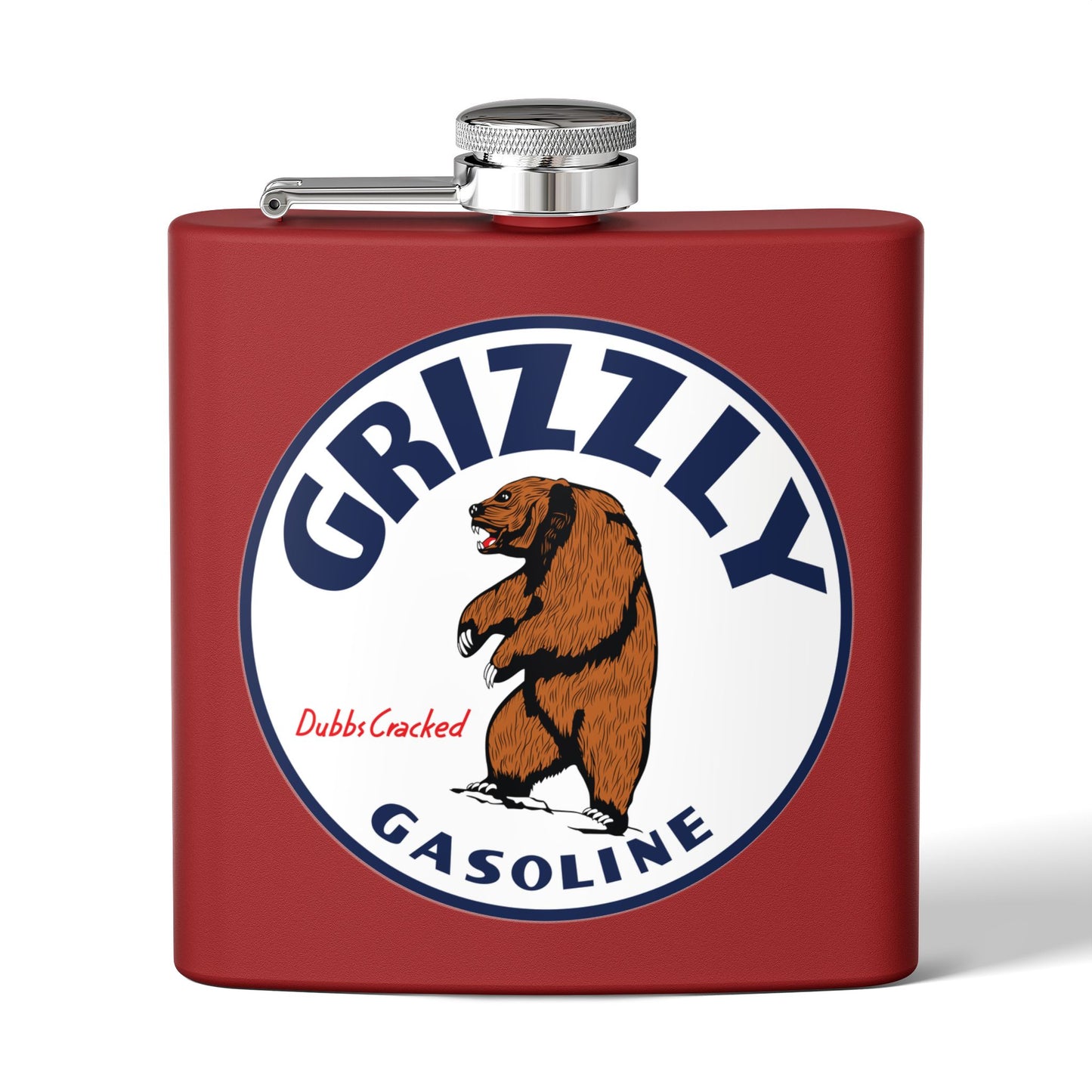 Grizzly Gasoline Flask — Vintage Montana Petroliana Gift | The Faded Label Co.