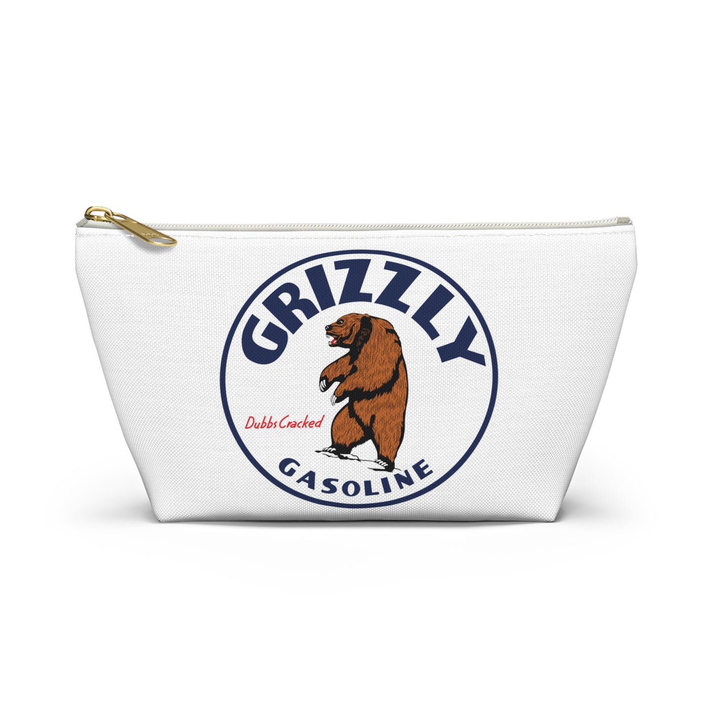 Grizzly Gasoline Accessory Pouch — Vintage Montana Petroliana Gift | The Faded Label Co.