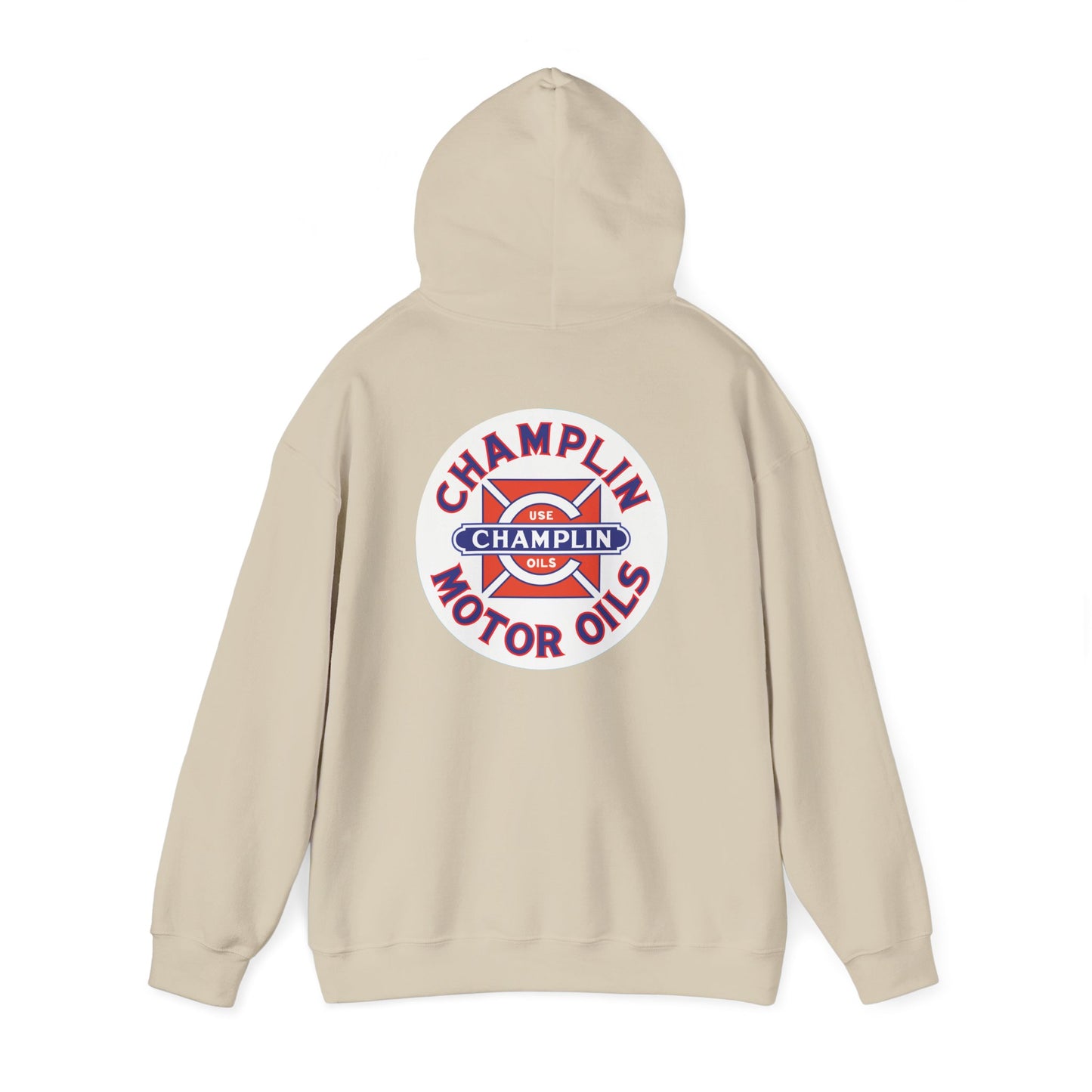 Champlin Motor Oils Hoodie — Vintage Gasoline Logo Pullover