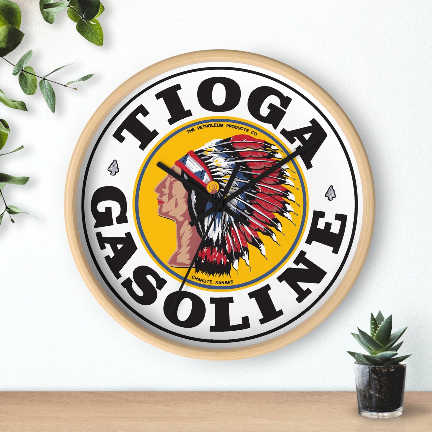 Tioga Gasoline Wall Clock — Vintage Petroliana Gift | The Faded Label Co.