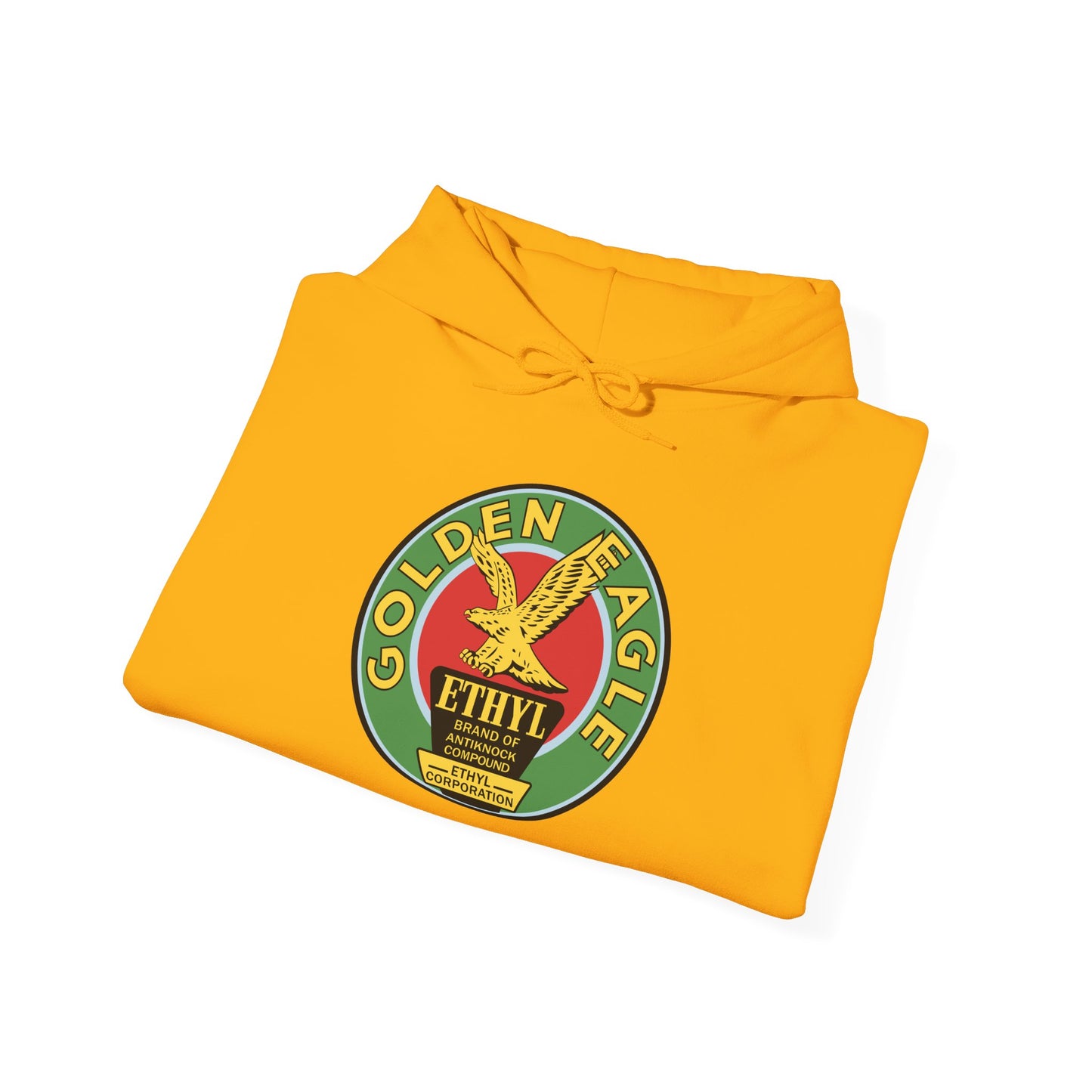 Golden Eagle Ethyl Logo Hoodie — Vintage Petroliana Pullover