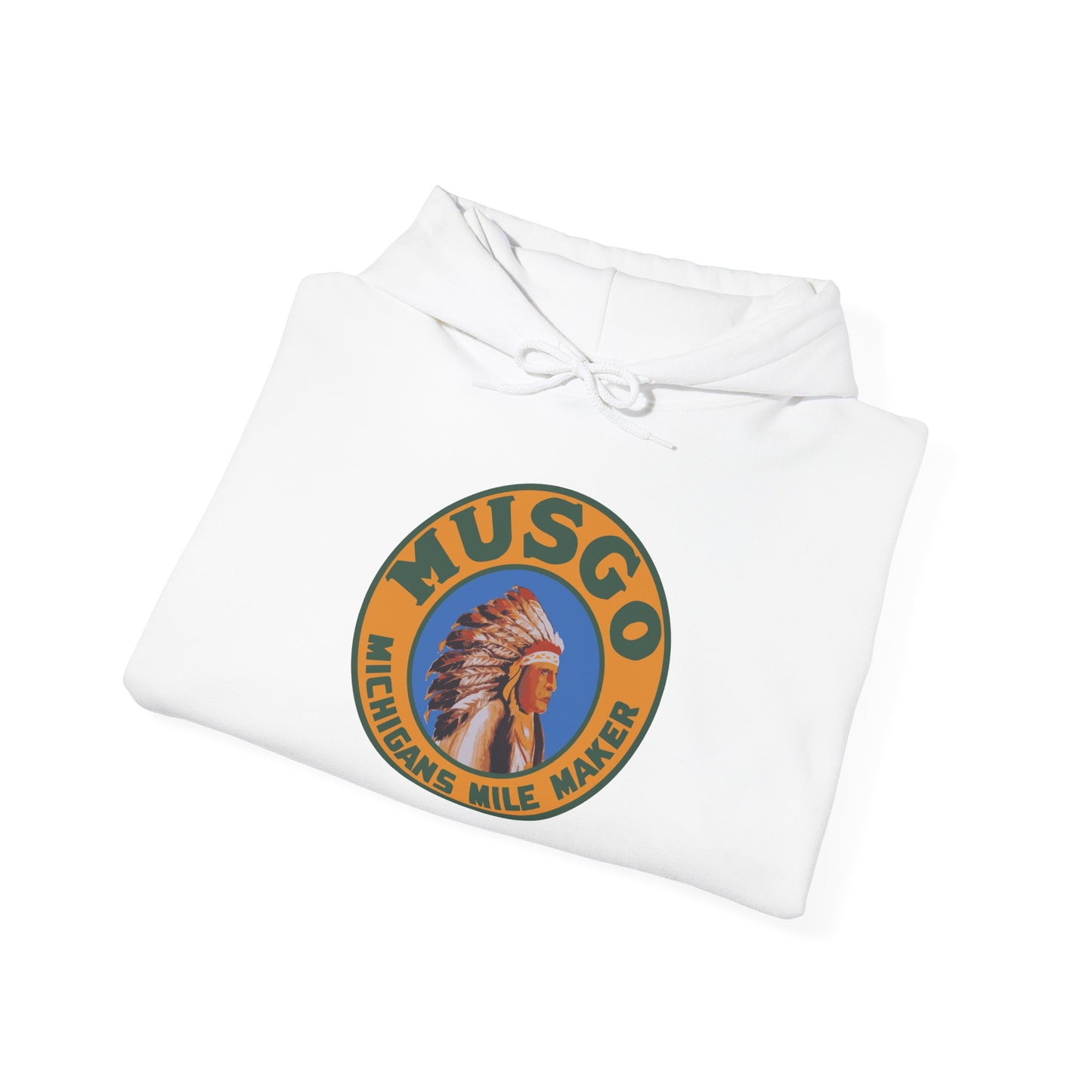 MUsgo Michigan’s Mile Maker Hoodie —Retro Native Chief Logo Sweatshirt