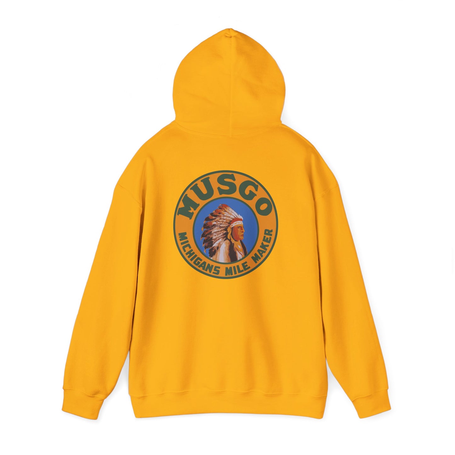 MUsgo Michigan’s Mile Maker Hoodie —Retro Native Chief Logo Sweatshirt
