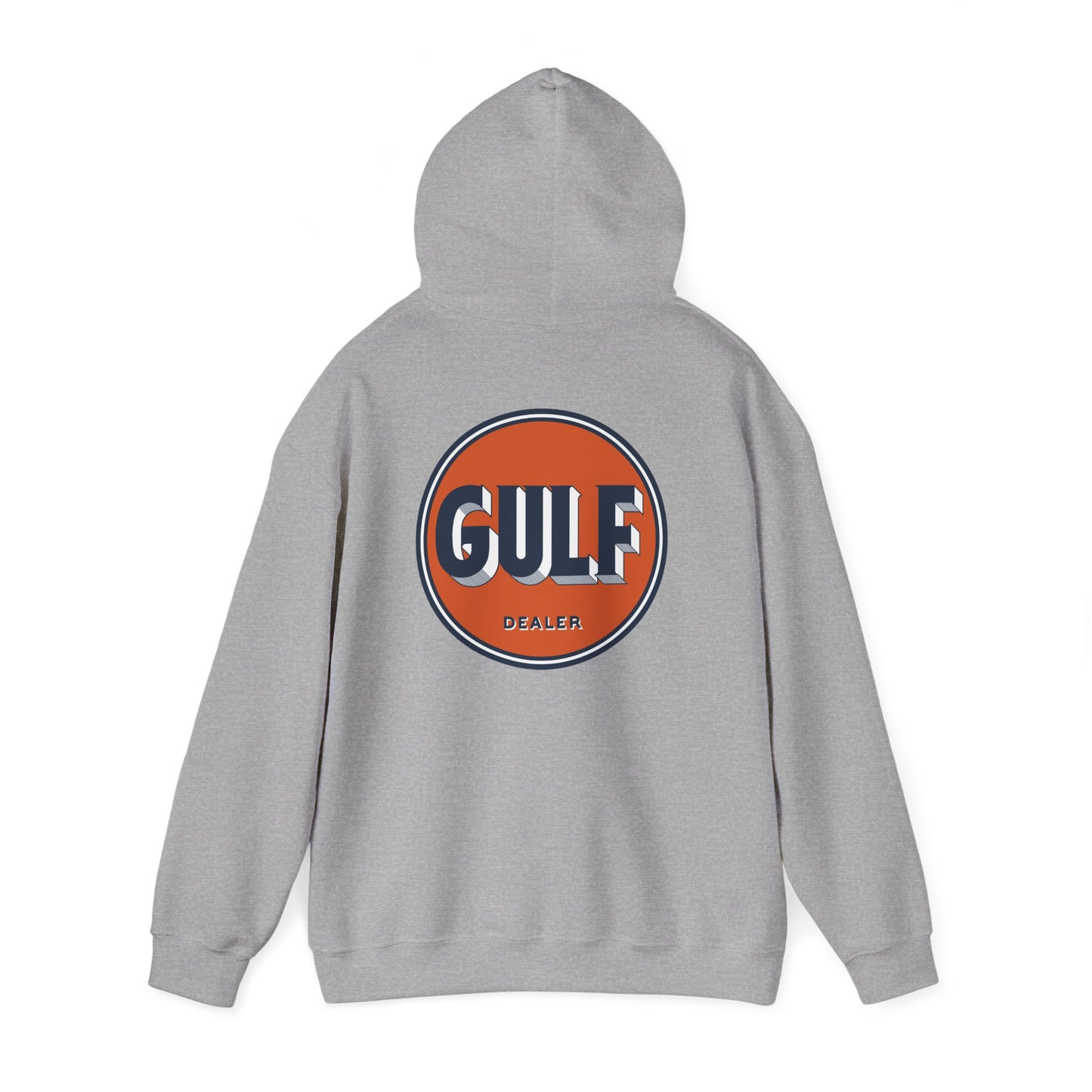 Gulf dealer Logo Hoodie — Vintage Orange Gas Station Crewneck