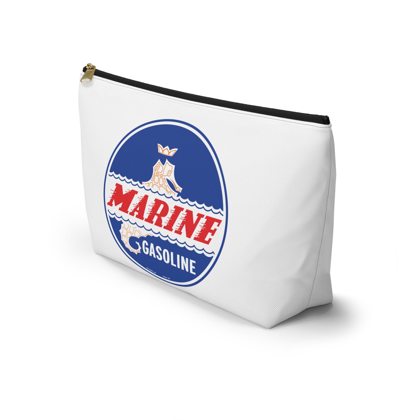 Marine Gasoline Accessory Pouch — Vintage Dockside Petroliana Gift | The Faded Label Co.