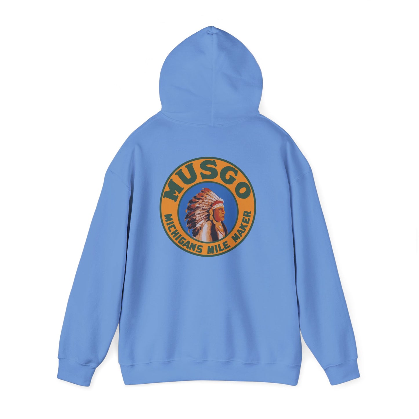MUsgo Michigan’s Mile Maker Hoodie —Retro Native Chief Logo Sweatshirt