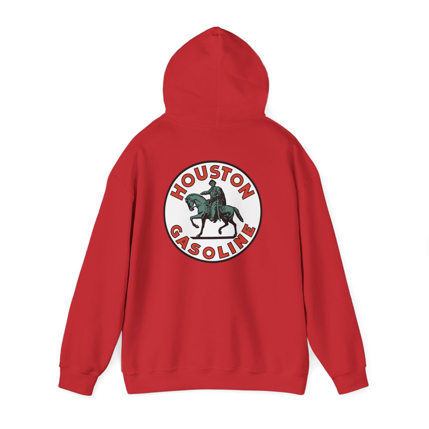 Houston Gasoline Logo Hoodie — Vintage Equestrian Gas Station Crewneck