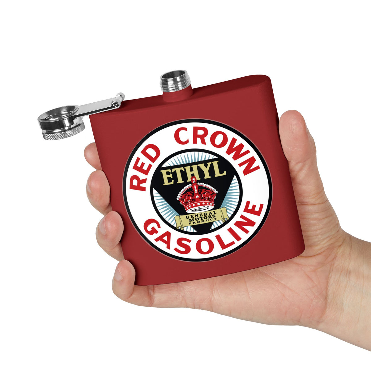 Red Crown Ethyl Flask — Vintage Standard Oil Petroliana Gift | The Faded Label Co.