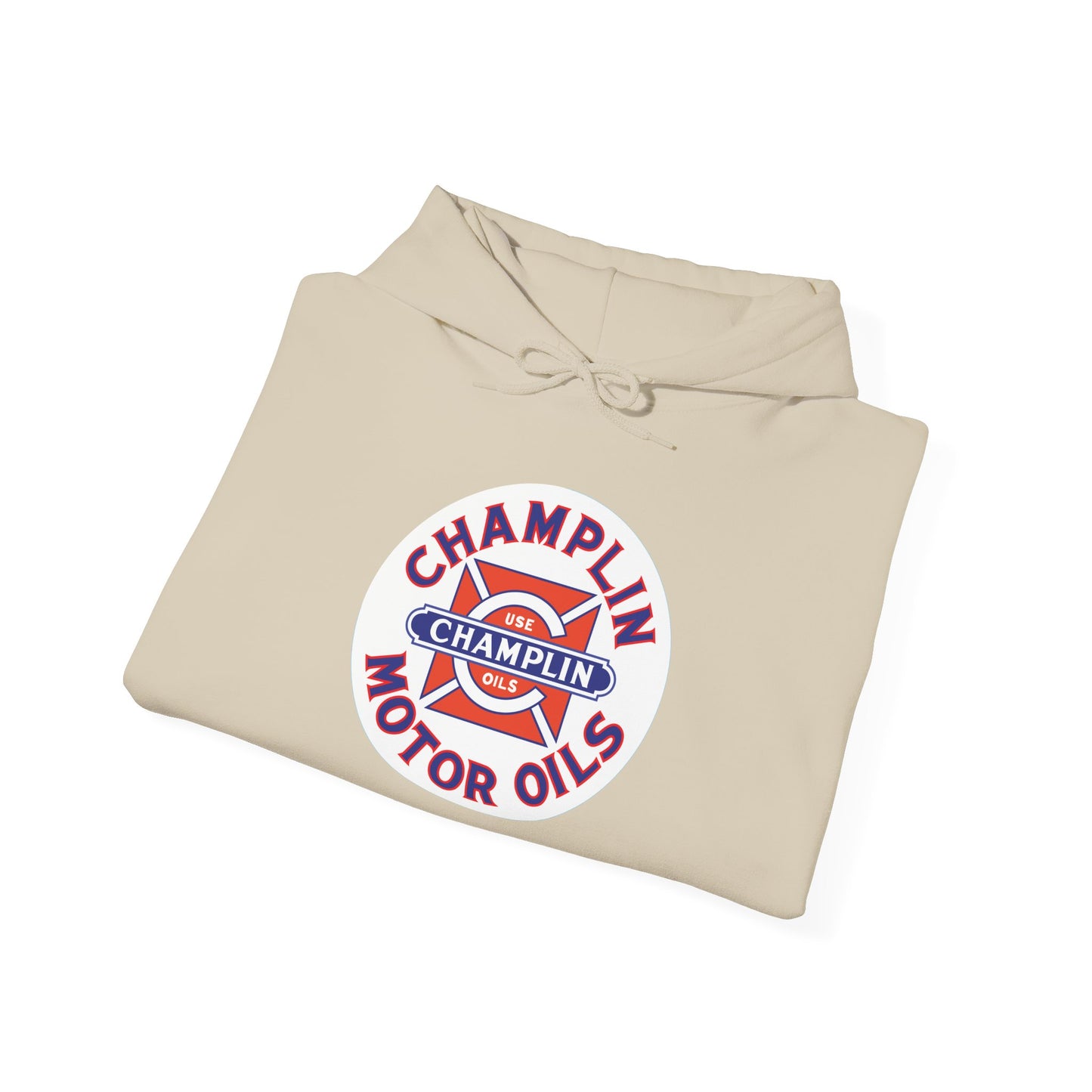 Champlin Motor Oils Hoodie — Vintage Gasoline Logo Pullover