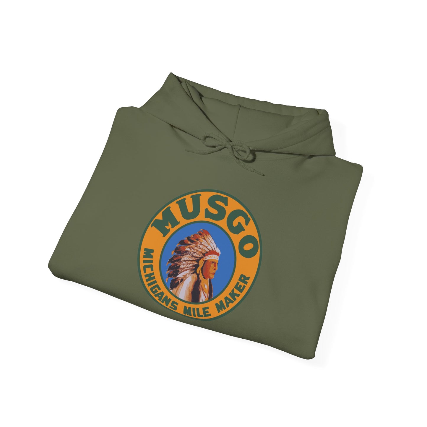 MUsgo Michigan’s Mile Maker Hoodie —Retro Native Chief Logo Sweatshirt