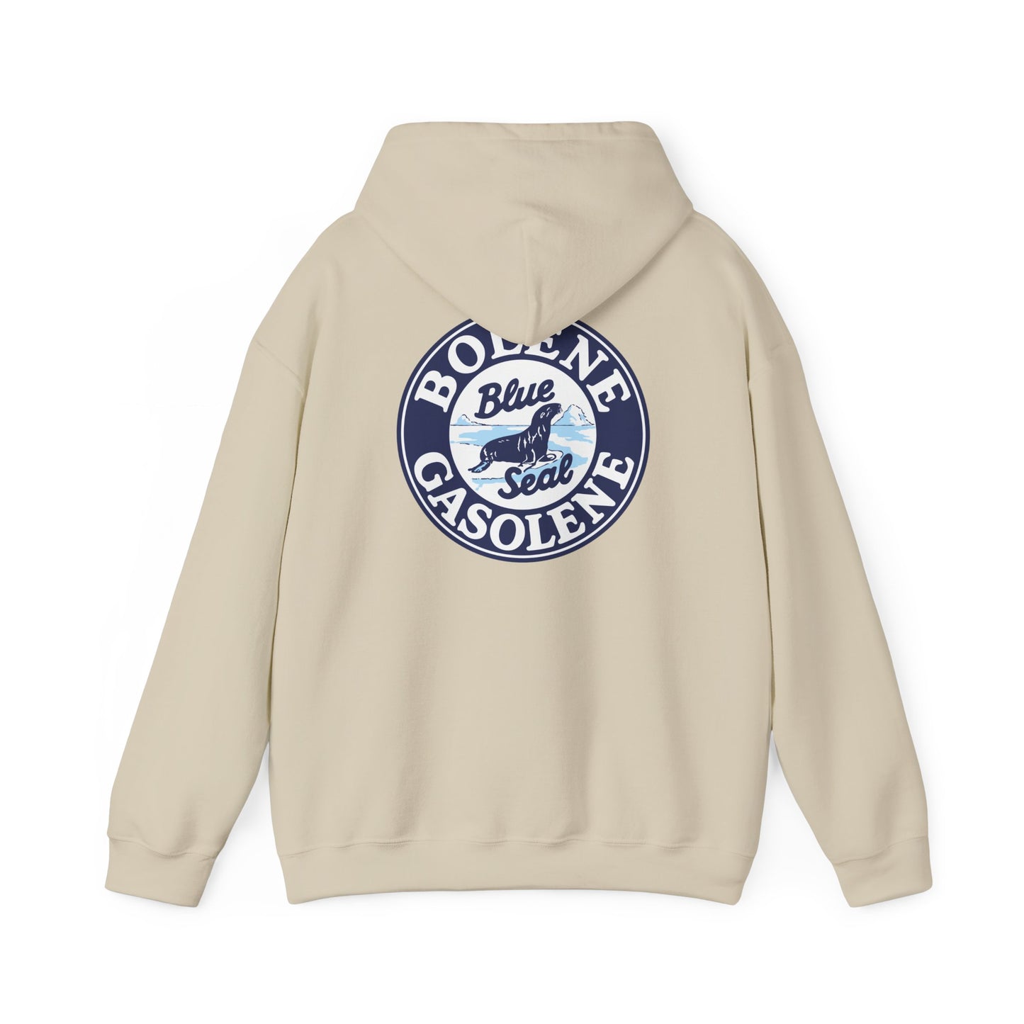 Bolene Blue Seal"Gasoline Hoodie - Vintage " Retro Logo Pullover