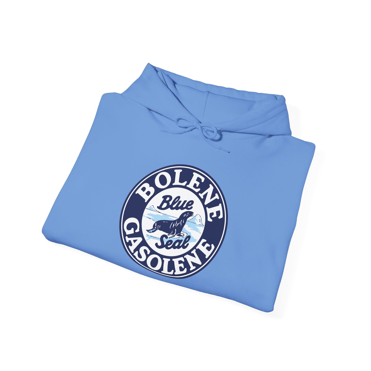 Bolene Blue Seal"Gasoline Hoodie - Vintage " Retro Logo Pullover