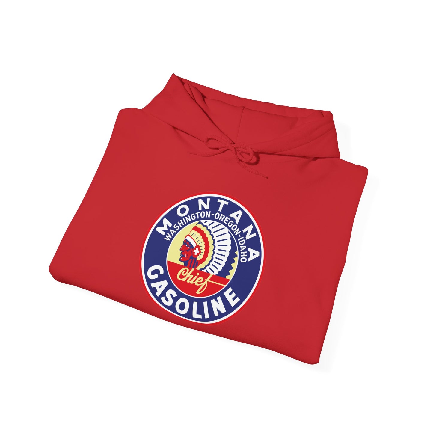Montana Chief Gasoline Hoodie — Retro Logo Vintage Gas Station Pullover