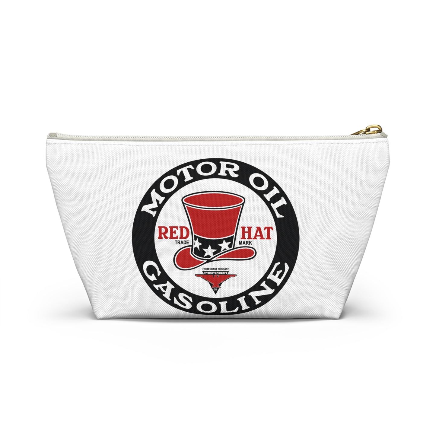 Red Hat Motor Oil & Gasoline Accessory Pouch — Vintage Rare Petroliana Gift | The Faded Label Co.