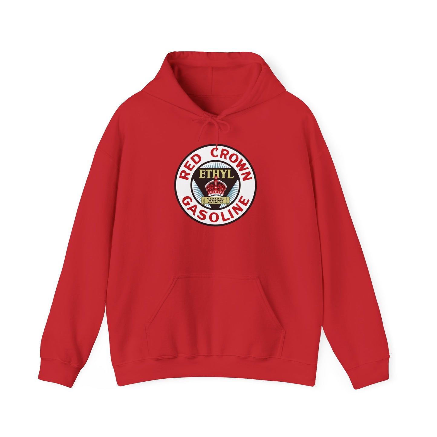 Red Crown Ethyl  Gasoline Logo Hoodie — Vintage Ethyl Oil Company Pullover