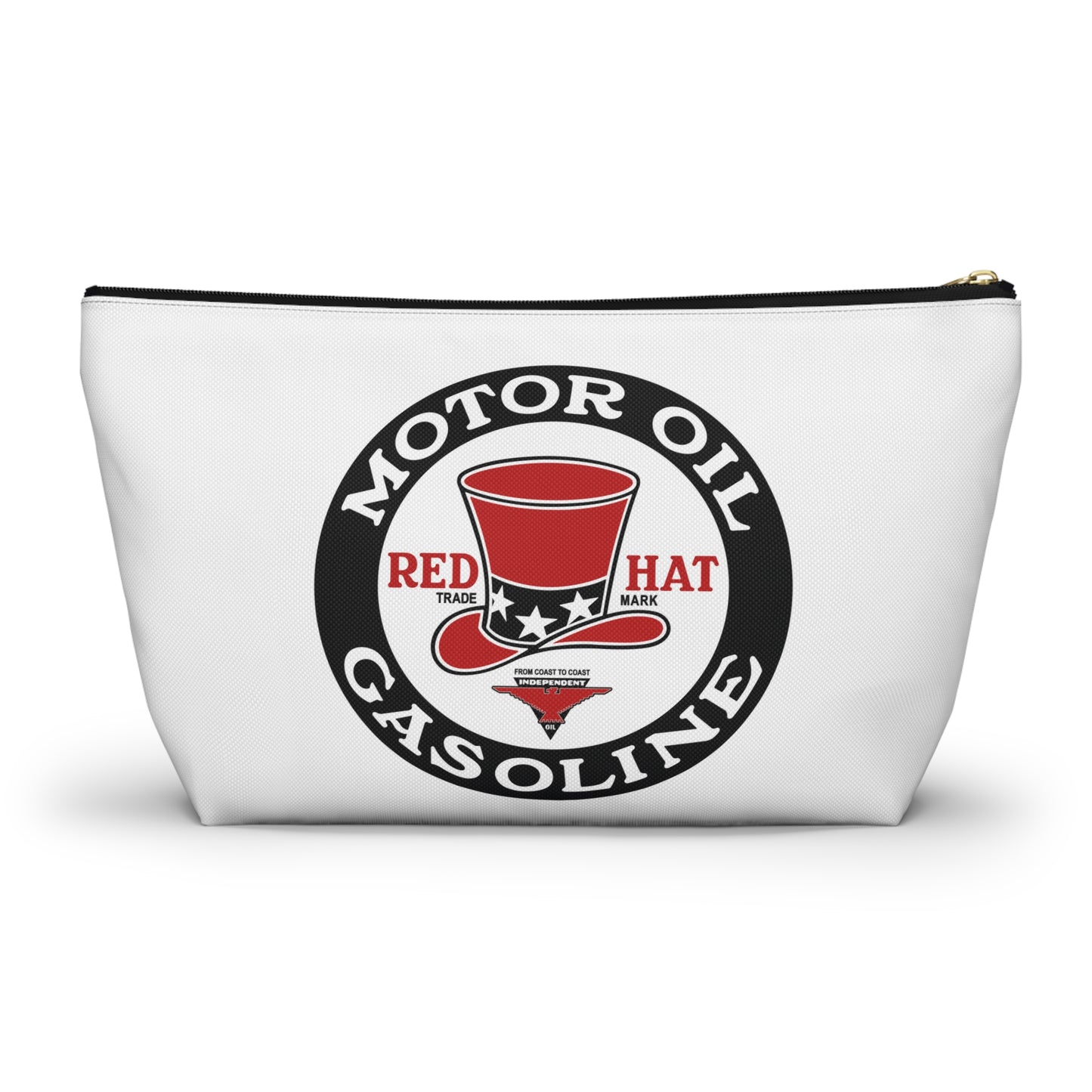 Red Hat Motor Oil & Gasoline Accessory Pouch — Vintage Rare Petroliana Gift | The Faded Label Co.