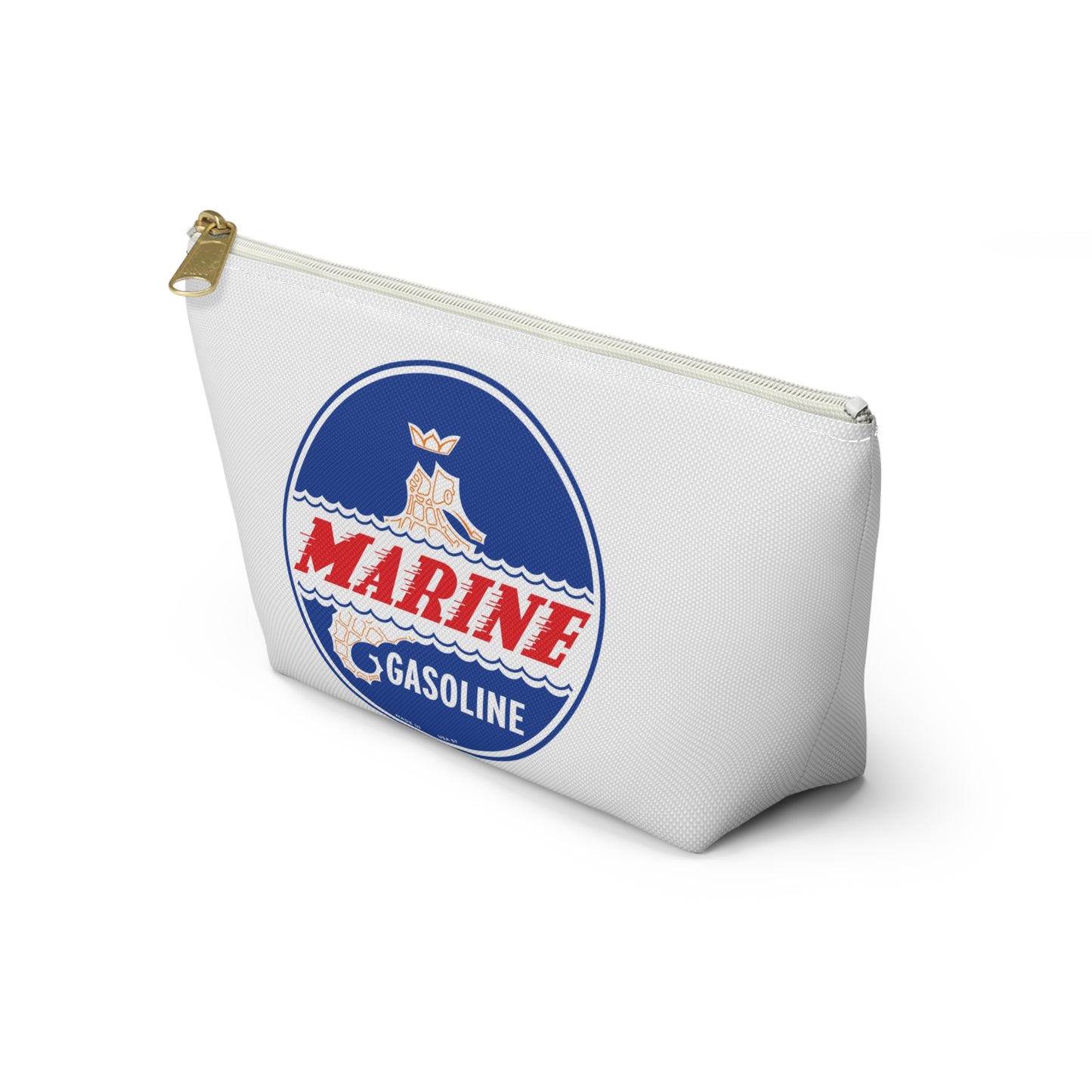 Marine Gasoline Accessory Pouch — Vintage Dockside Petroliana Gift | The Faded Label Co.