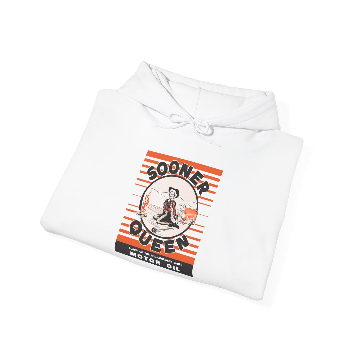 Sooner Queen Motor Oil Hoodie — Retro Racing Graphic Sweatshirt